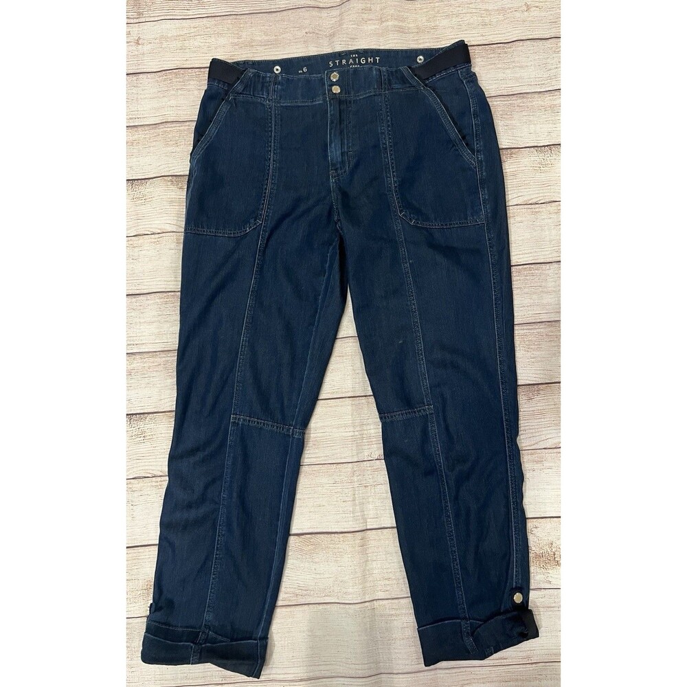 WHBM White House Black Market blue Cotton denim Straight Crop jeans -size 6